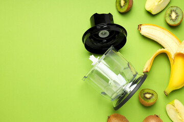 Concept of cooking tasty food with blender, space for text