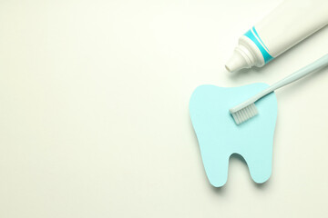 Concept of dental care, space for text