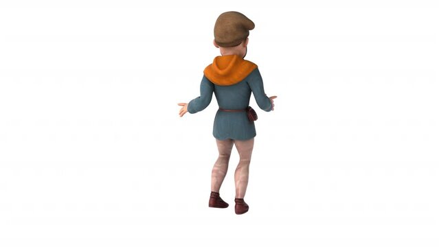 Fun 3D cartoon medieval man with alpha