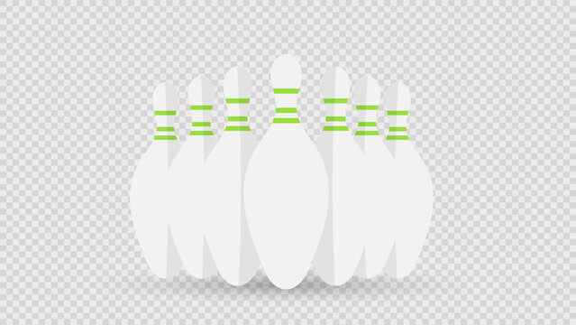 Bowling balls and bowling pins , icon symbol vector.isolated on transparent background   ,Vector illustration EPS 10