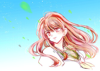 前を向く女子学生