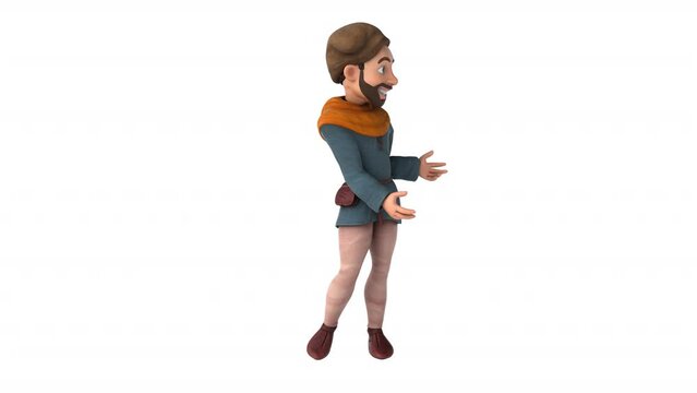 Fun 3D cartoon medieval man with alpha