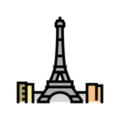 eiffel tower color icon vector. eiffel tower sign. isolated symbol illustration