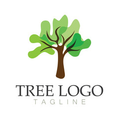 Obraz premium Tree logo icon vector illustration design.Vector silhouette of a tree templates of tree logo and roots tree of life design illustration