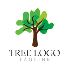 Obraz premium Tree logo icon vector illustration design.Vector silhouette of a tree templates of tree logo and roots tree of life design illustration