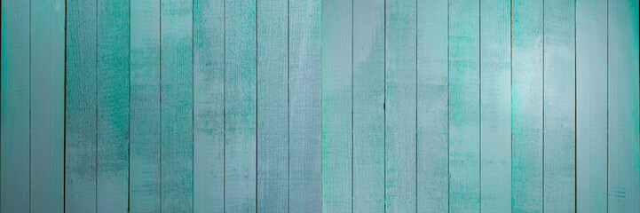 Light blue wood background - Aquamarine planks with peeling paint in vertical wood - Turquoise...