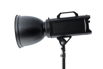 Studio flash isolated on white, hard light.