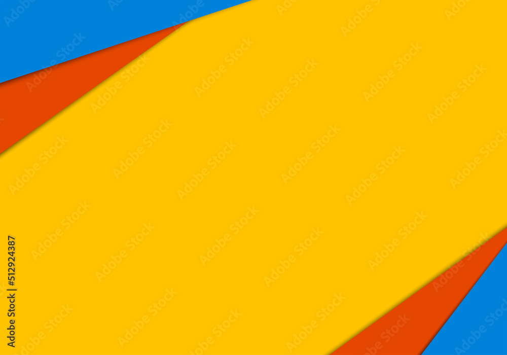Wall mural yellow paper layer abstract background. paper cut layered with space for text.