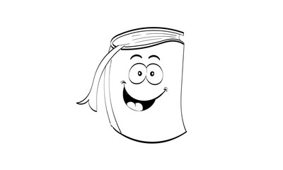 Book. Text Book. School Education Concept. Funny Book design for kids coloring book, coloring pages, T Shirt print, icon, logo, label, sticker. 