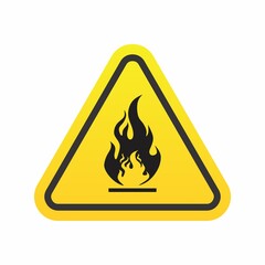 Triangular Fire Warning Sign Stock Vector