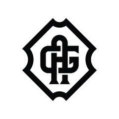 Monogram Initial letter G and A, G A, AG , overlapping interlock monogram logo