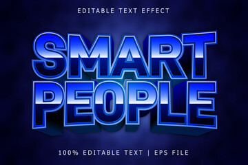 Obraz premium Smart People Editable Text Effect 3 Dimension Emboss Modern Style