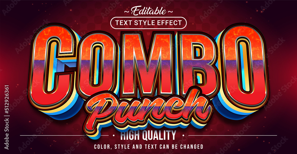 Aufkleber Editable Text Style Effect - Combo Punch Text Style Theme.