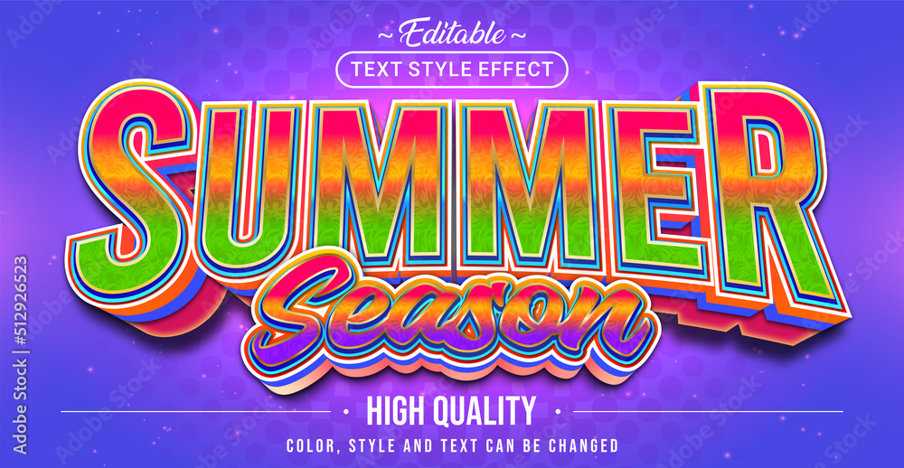 Poster editable text style effect - summer season text style theme.