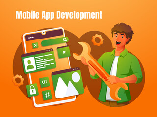 a mobile application software developer concept