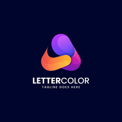 Vector Logo Illustration Letter A Gradient Colorful Style.