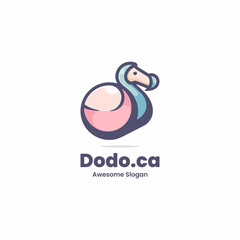 Vector Logo Illustration Dodo Bird Simple Mascot Style. © Artnivora