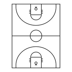 Basketball court pictogram vector illustration.