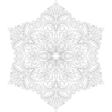 Elegant vintage light silver vector ornament in classic style. Abstract traditional ornament with oriental elements. Classic vintage pattern