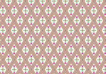 Colorful seamless geometric batik pattern