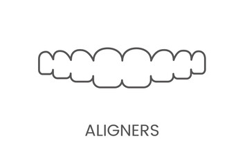 Linear icon aligners. Vector illustration for dental clinic