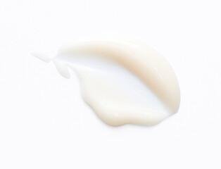 White cream swipe isolated on white background.