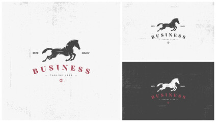 Horse logo with illustration running