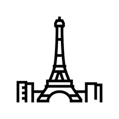 eiffel tower line icon vector. eiffel tower sign. isolated contour symbol black illustration