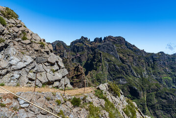 Amazing scenery from Vereda do Areeiro hiking trail in Madeira