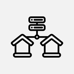 Database icon in line style about smart home, use for website mobile app presentation