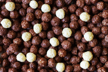 Mix cereal corn balls breakfast background
