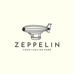 zeppelin front facing with linear style logo icon template design. airship , balloon, vector illustration © SD22