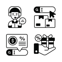 Shopping and E-commerce, Simple vector illustration.