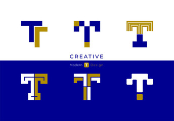 Fototapeta premium Letter T, modern alphabet fonts, characters design, vector illustration.