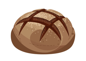 Rye bread isolated vector illustration
