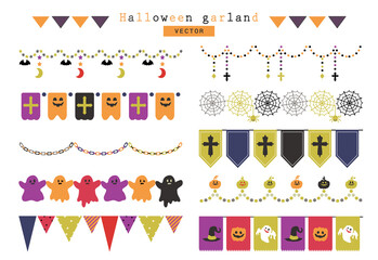 〘ベクター〙ハロウィンガーランド / カラー