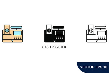 cash register icons  symbol vector elements for infographic web