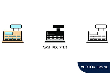 cash register icons  symbol vector elements for infographic web