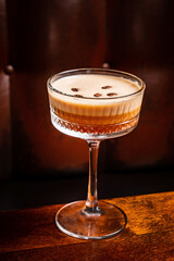 tasty cocktail with coffee beans