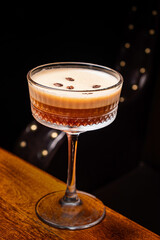 tasty cocktail with coffee beans