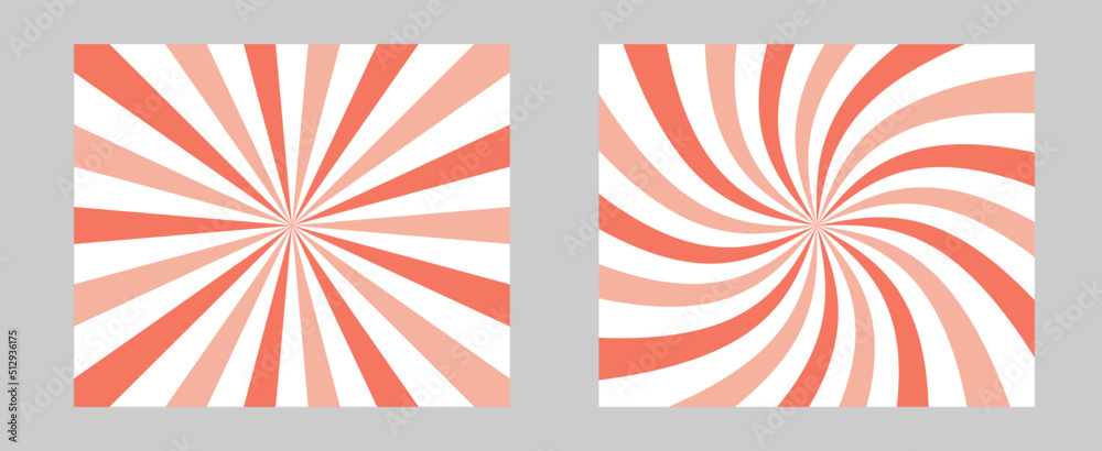 Poster solar explosion sun burst effect. pink, red color burst set of 2 sun rays background. circus backgro