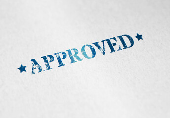Approved Stamp with Star Signs on White Paper
