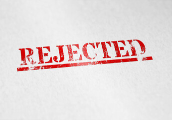 Underlined Rejected Stamp on a White Paper