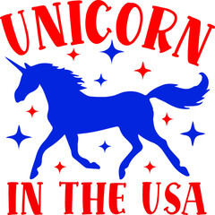 Unicorn In The USA 4th July American Independence Day