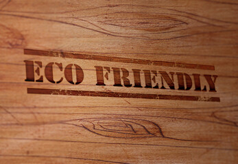 Eco Friendly Stamp on a Wooden Surface