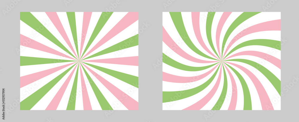 Poster solar explosion sun burst effect. pink, green color burst set of 2 sun rays background. circus backg