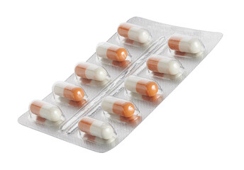 pills in a blister pack isolated on white