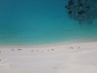 Kefalonia Myrtos Beach, Myrtos plaża, plaża Kefalonia, kefalonia dron