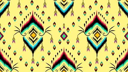 Abstractethnic geometric pattern design for background or wallpaper,Ikat geometric folklore...