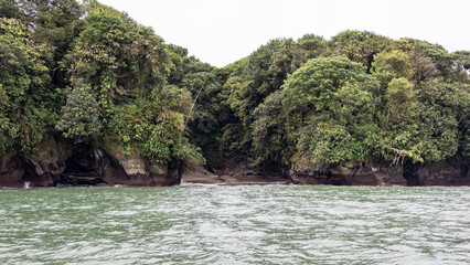 Cliffs, islands and beaches in the Colombian Pacific. Brickyards, Juanchaco and Buenaventura Valle del Cauca, Colombia.
